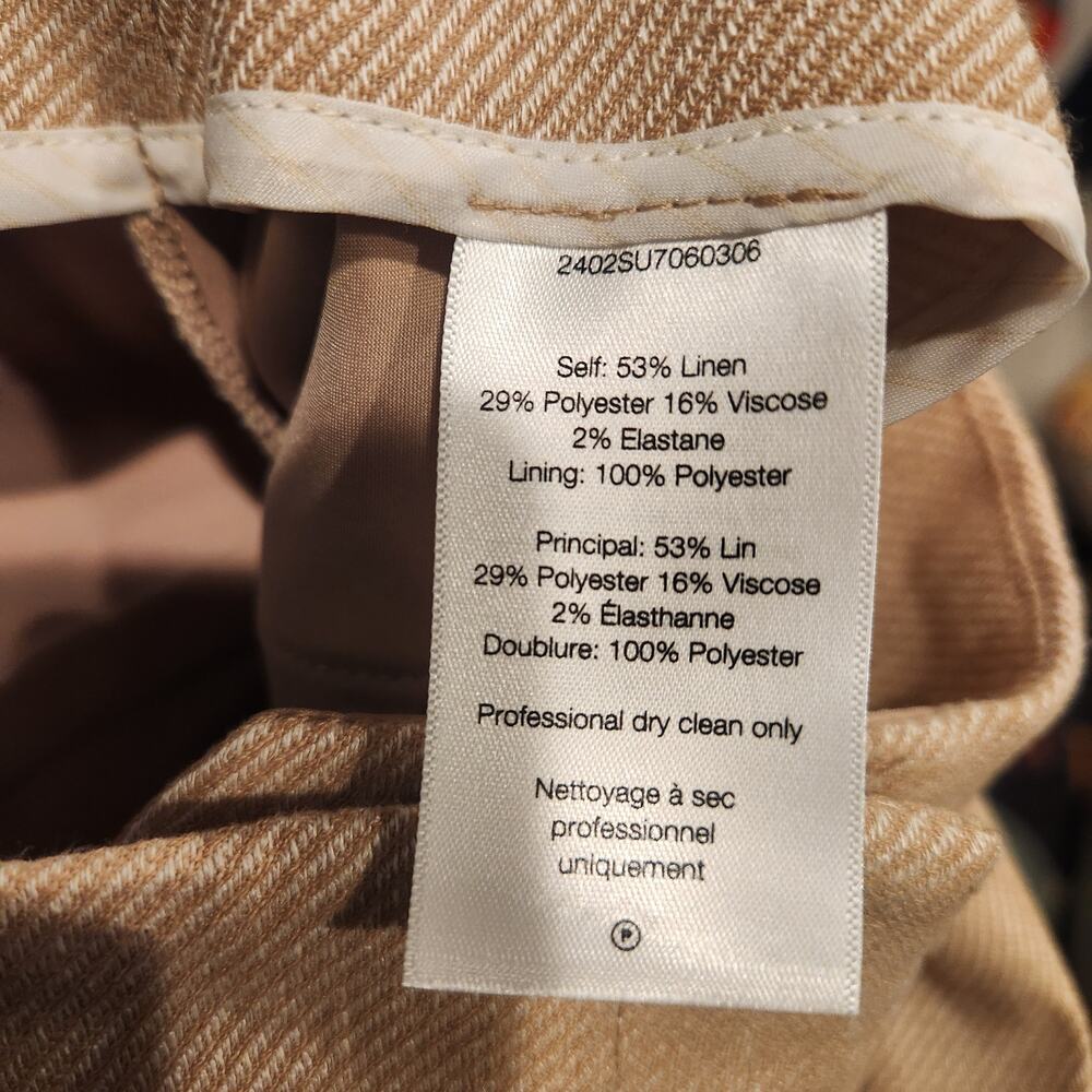 Veronica Beard Komi tan linen blend flare pants size 16 - Picture 8 of 8